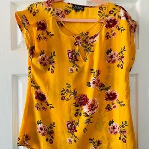 Floral yellow top